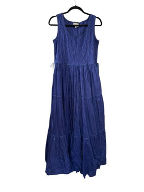 Monsoon Indigo Blue Boho Sleeveless Maxi Dress Size 38 EU